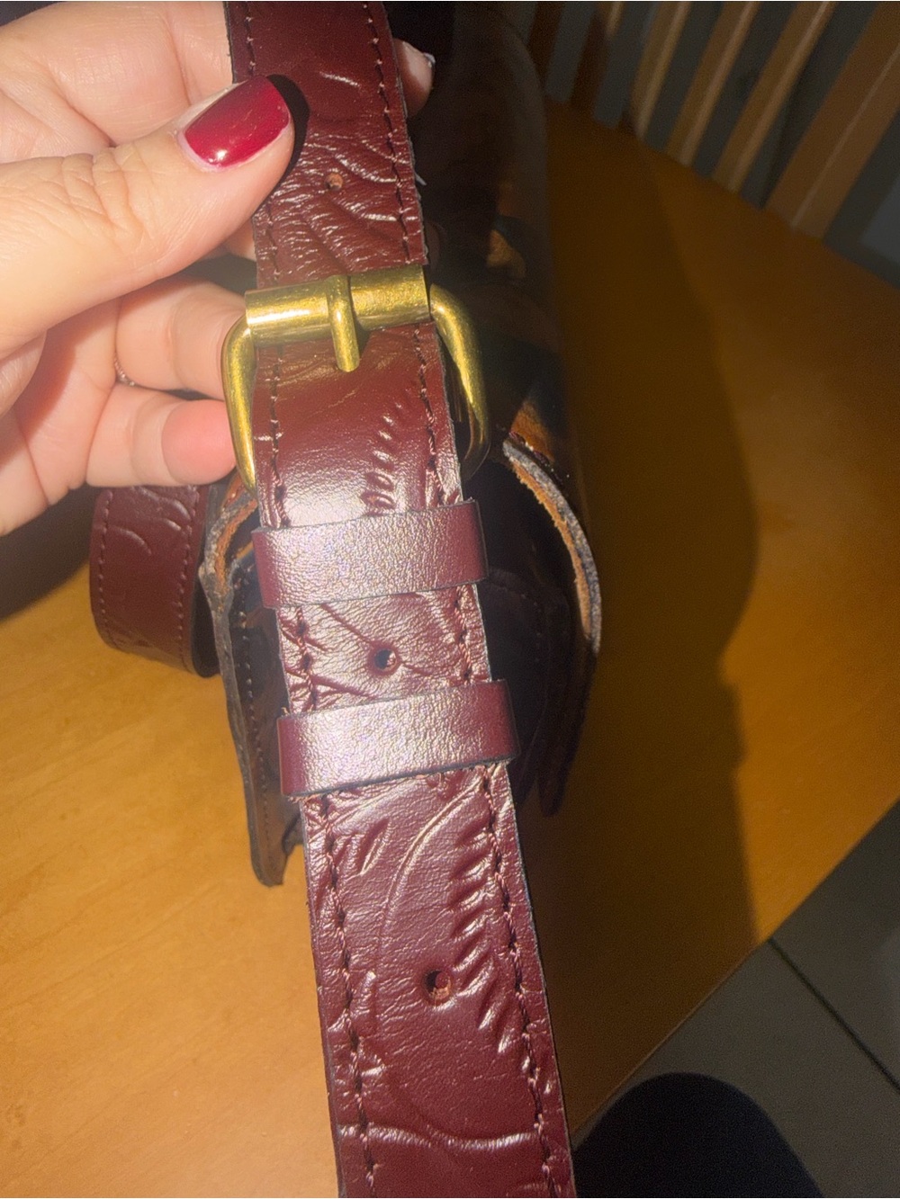 Patricia Nash Brown Floral Italian Leather Crossbody Sienna Sunset Collection - Picture 15 of 16